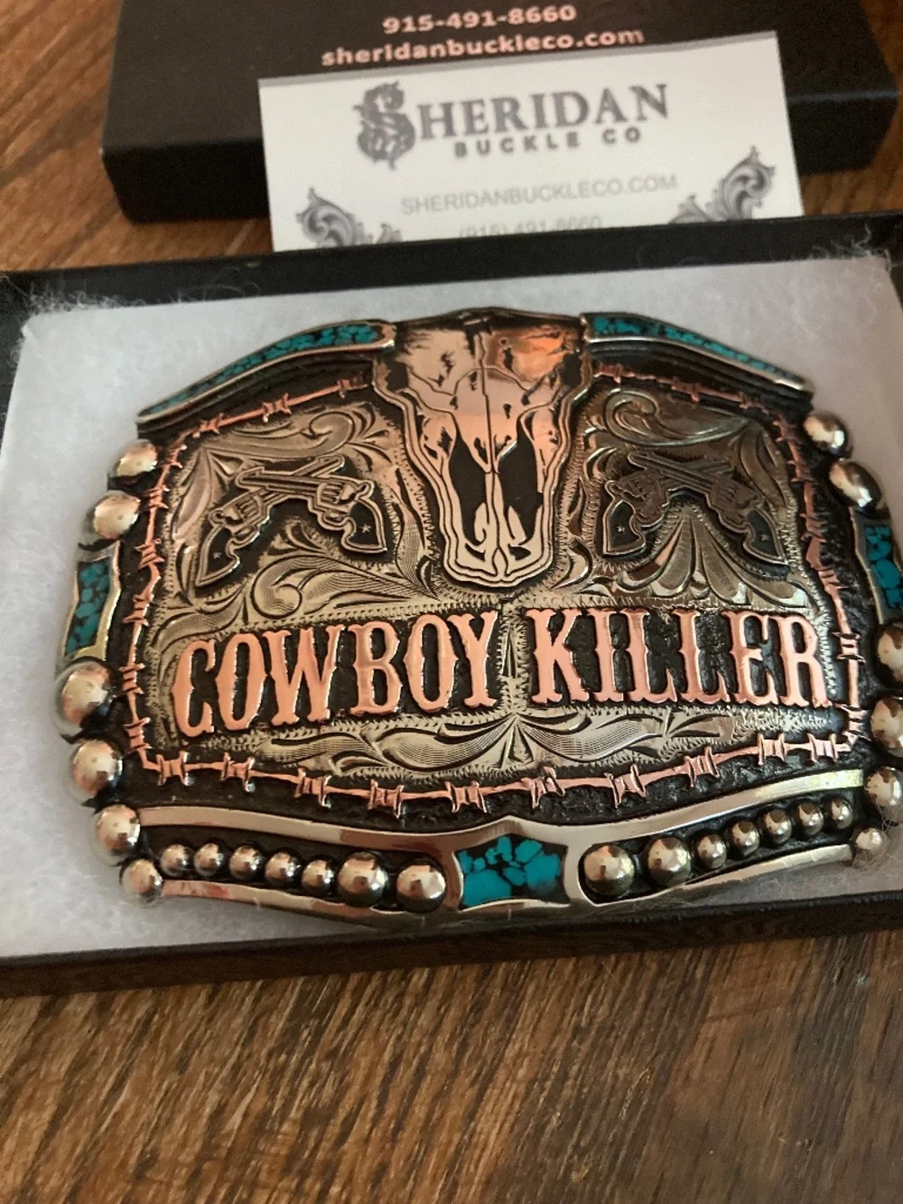 Sheridan Cowboy Killer Belt Buckle